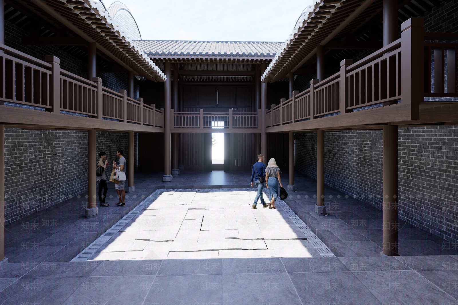 新中式寺庙建筑SU模型下载【ID:1201729931】