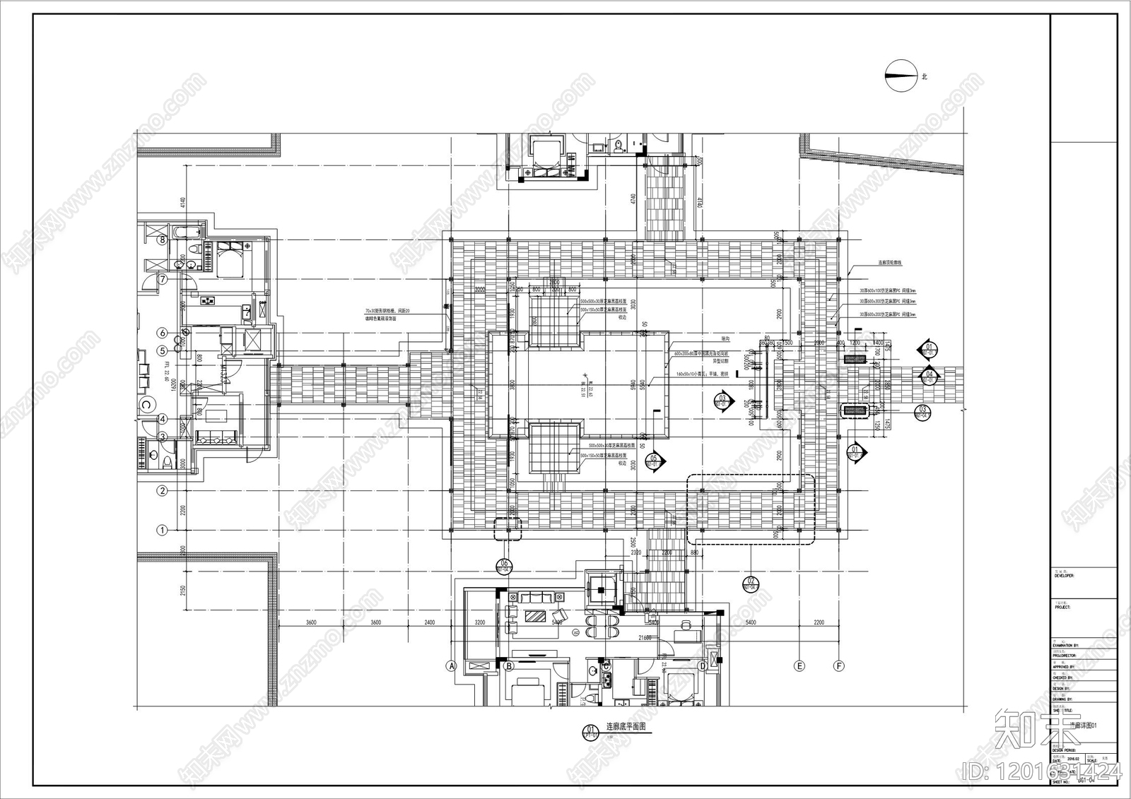 新中式中式廊架cad施工图下载【ID:1201631424】