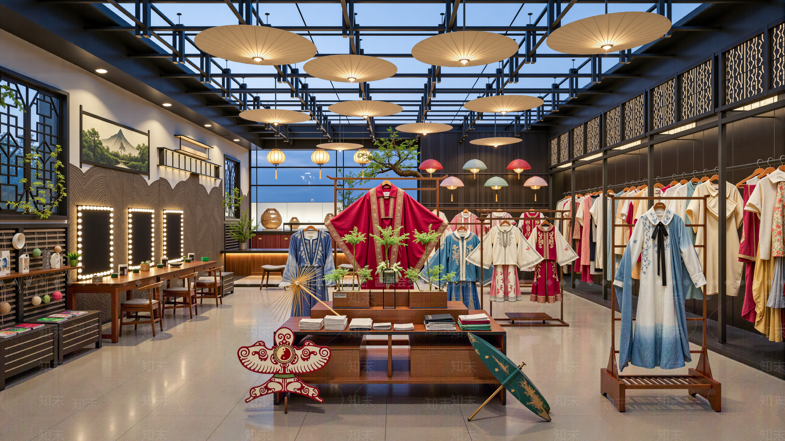 新中式服装店SU模型下载【ID:1201631564】
