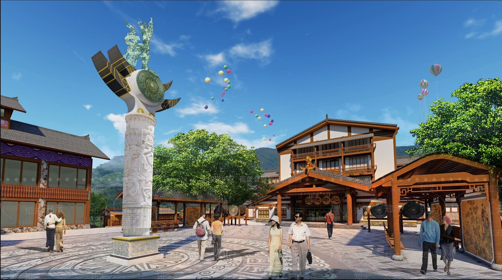 中式古建筑SU模型下载【ID:1201632348】