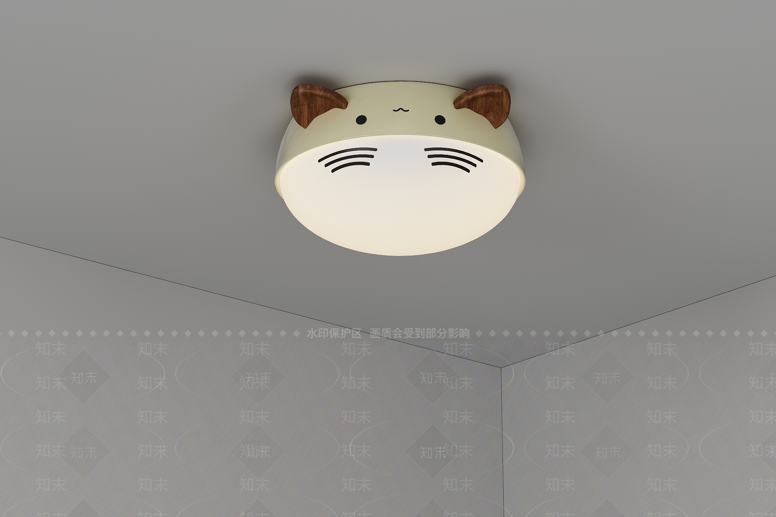 现代奶油吸顶灯3D模型下载【ID:1201635107】