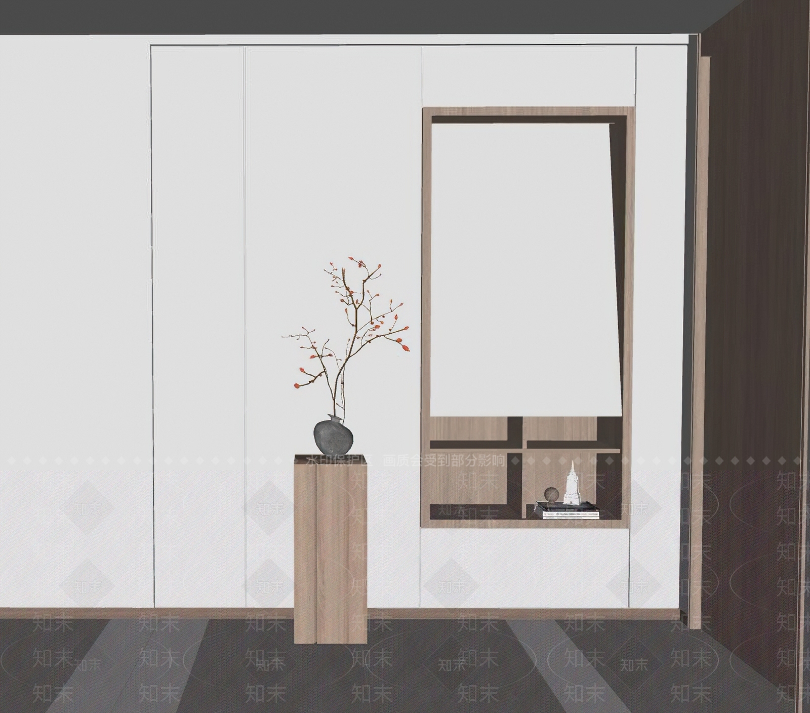 现代新中式玄关SU模型下载【ID:1201635243】