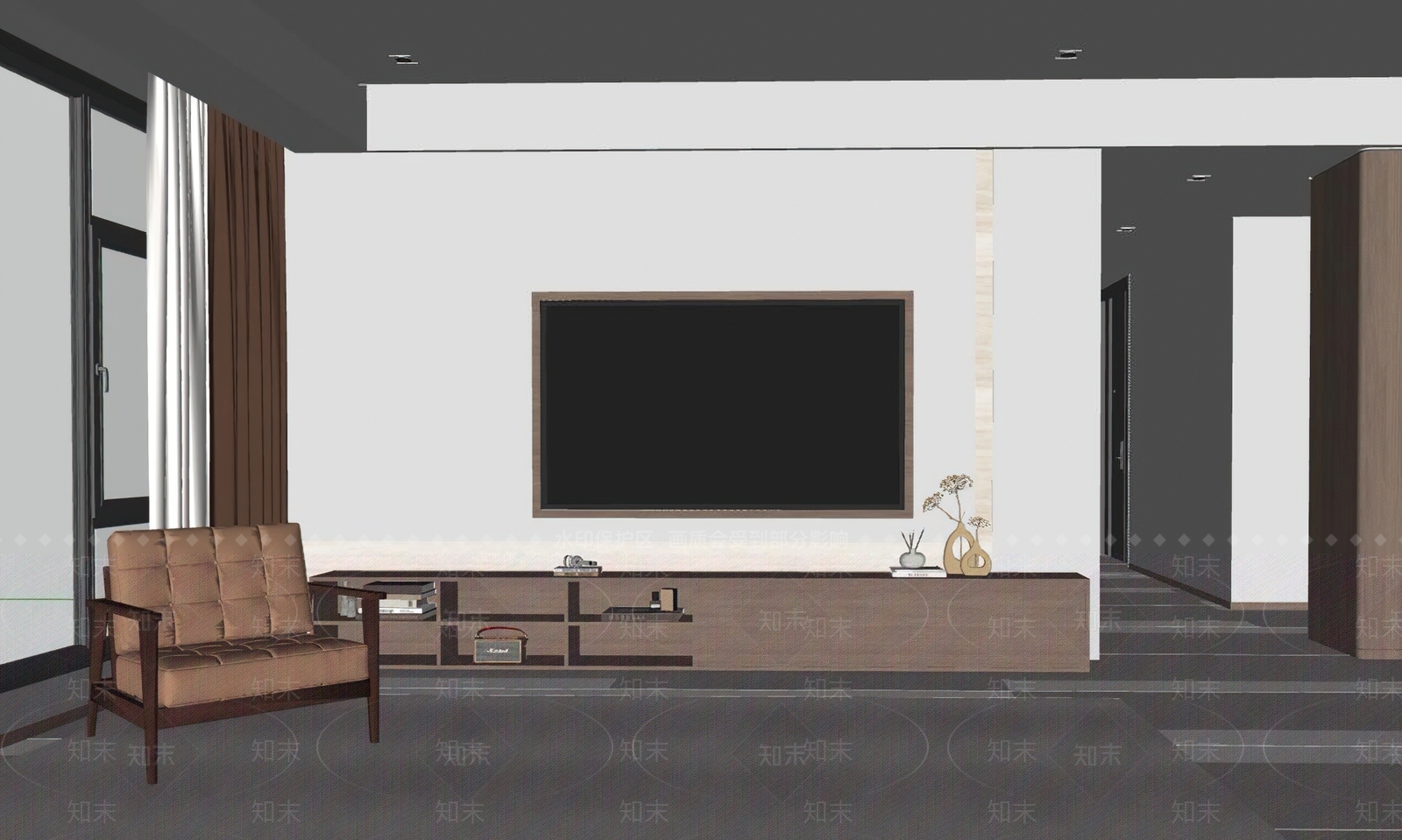 现代家居客厅SU模型下载【ID:1201635351】