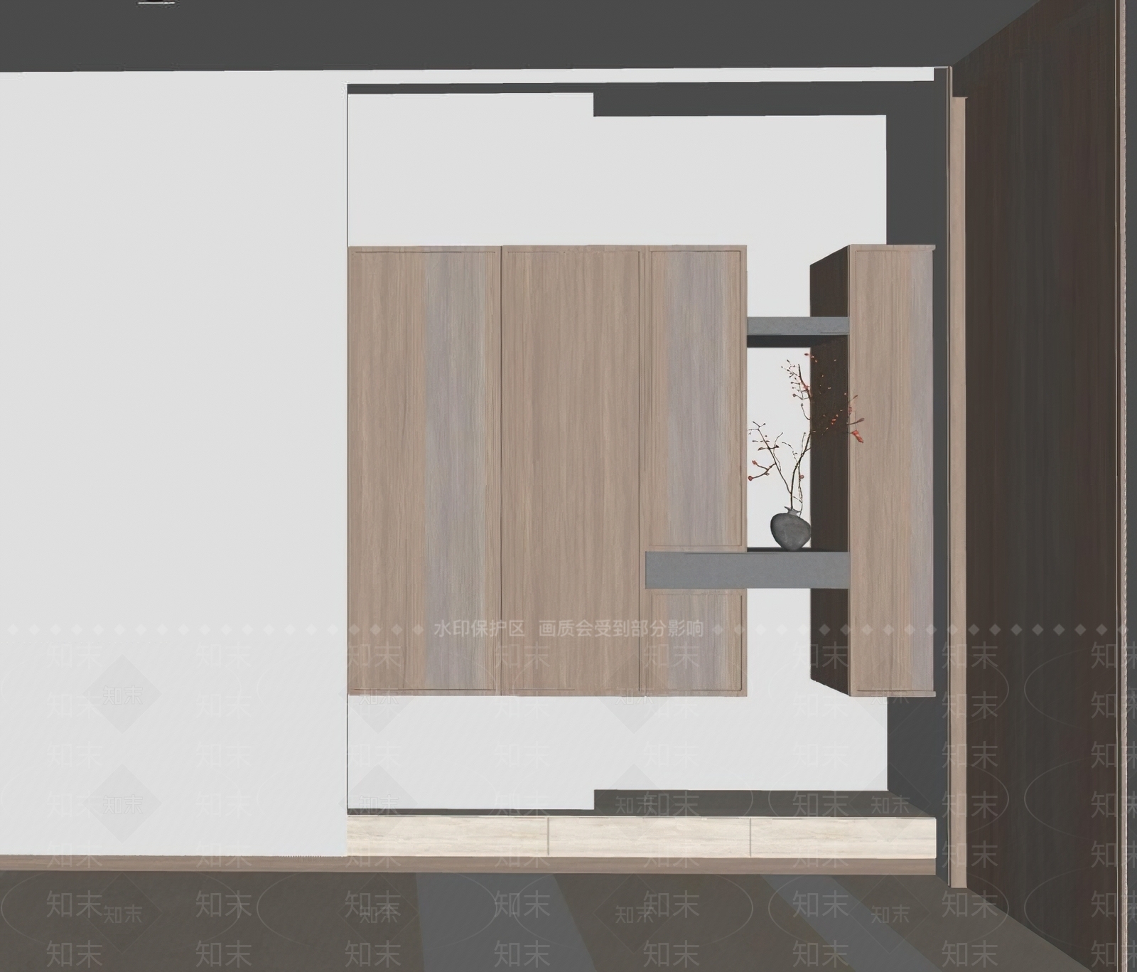现代侘寂玄关SU模型下载【ID:1201635576】