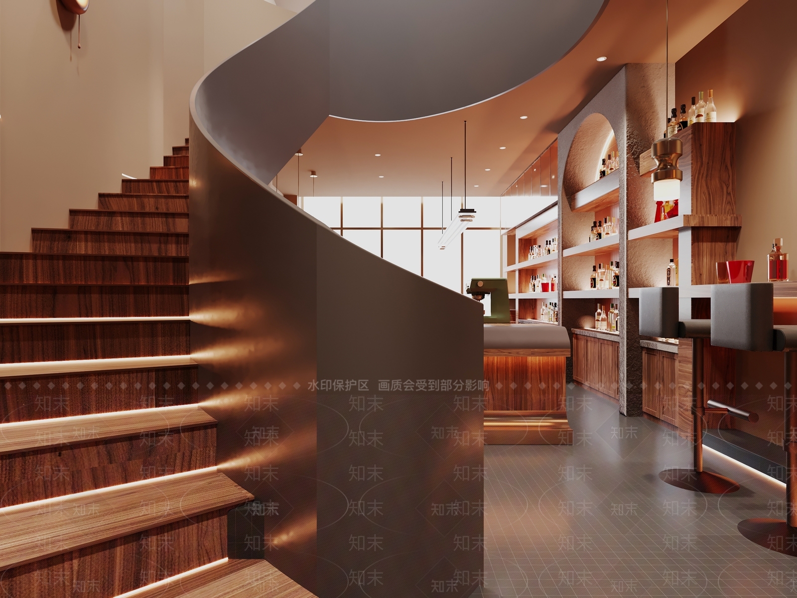 现代简约咖啡厅3D模型下载【ID:1201636000】