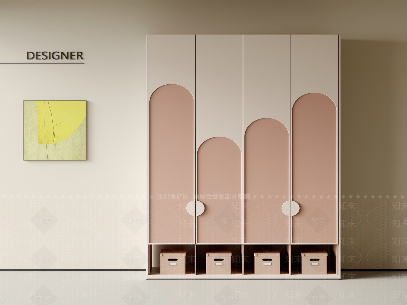 现代衣柜3D模型下载【ID:1201636625】