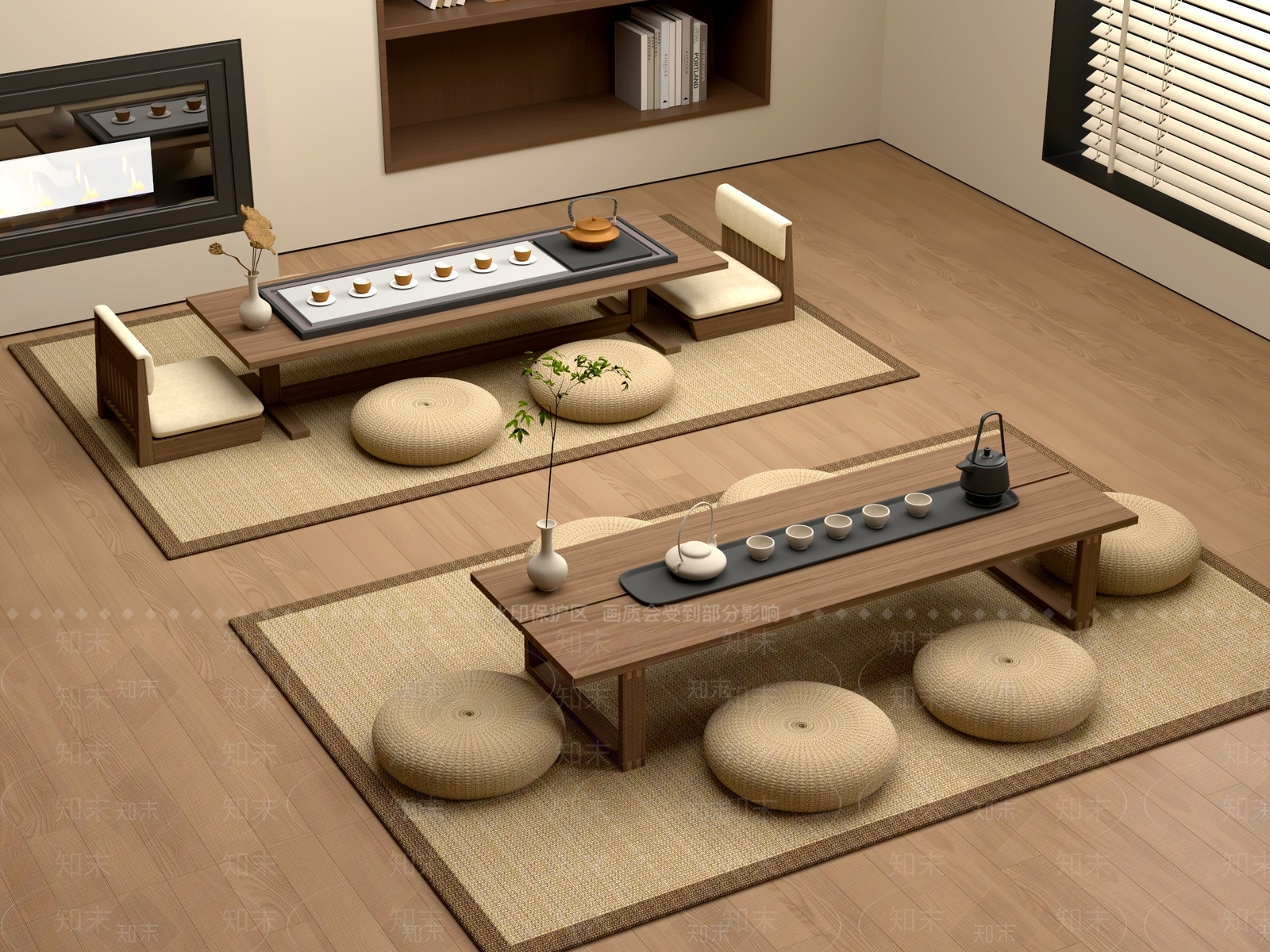 新中式中式茶桌椅3D模型下载【ID:1201637245】