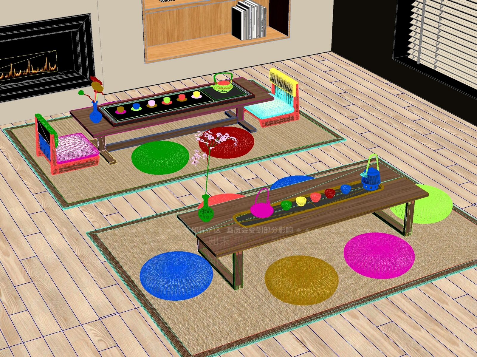 新中式中式茶桌椅3D模型下载【ID:1201637245】