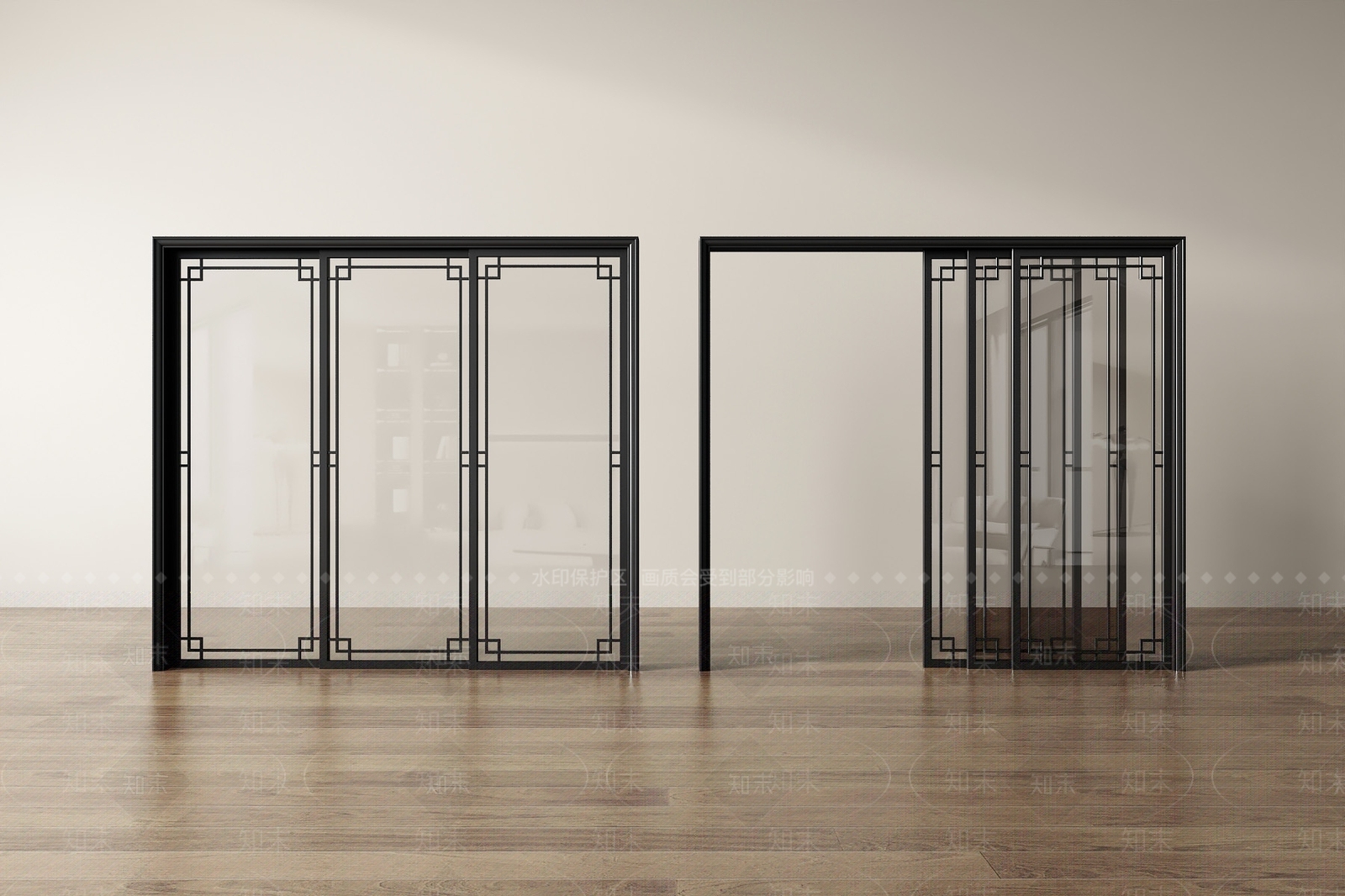 新中式中式推拉门3D模型下载【ID:1201639224】