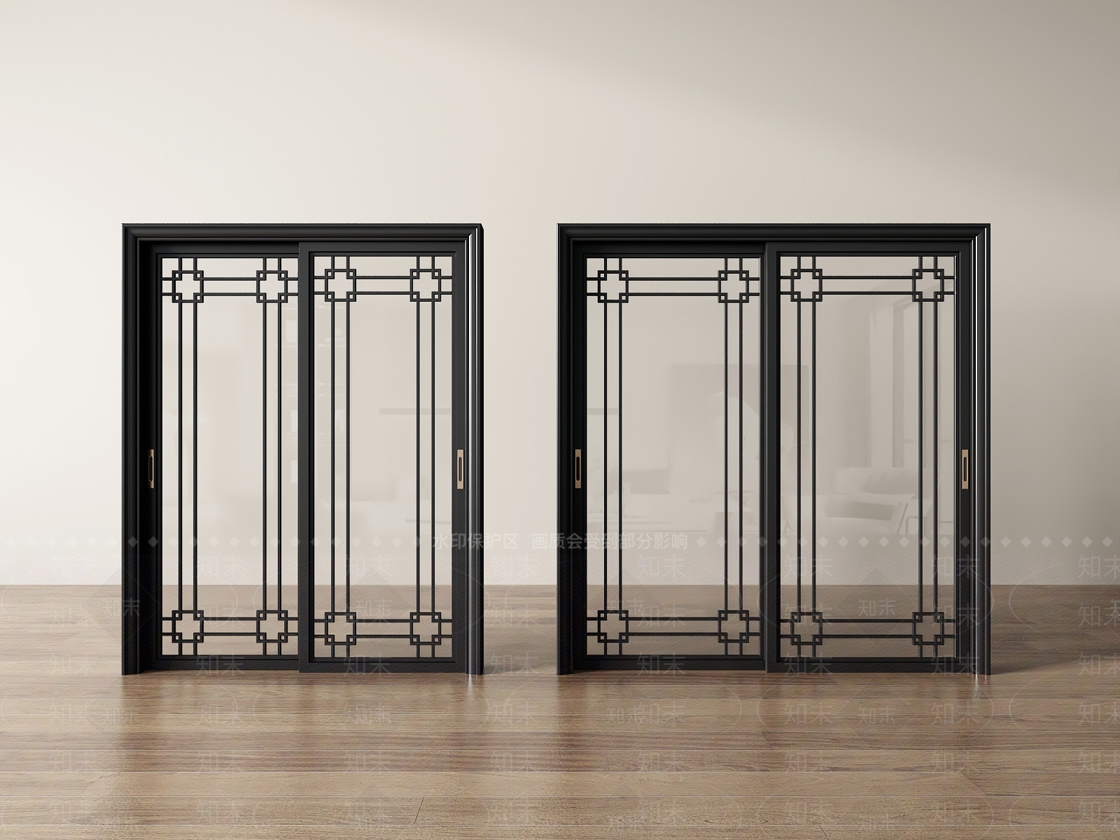 中式新中式推拉门3D模型下载【ID:1201639269】