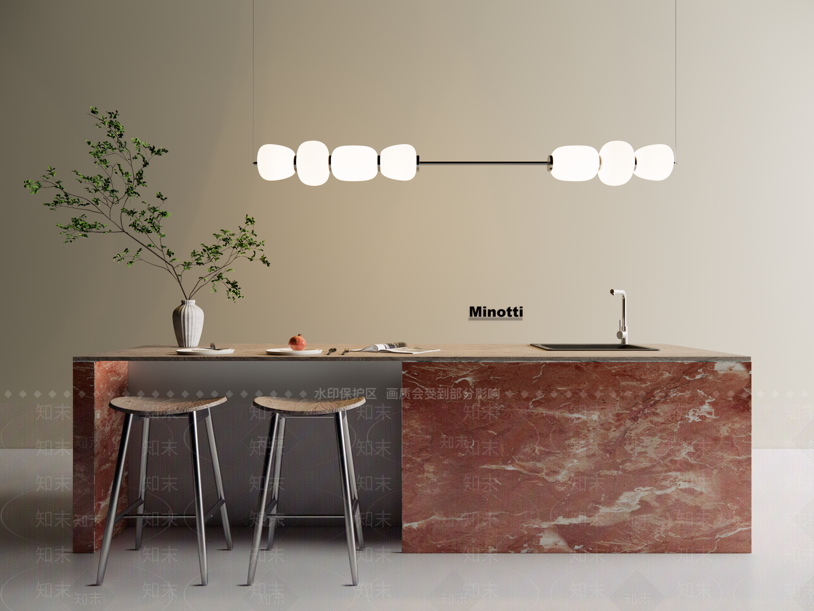 现代意式餐桌椅SU模型下载【ID:1201640615】