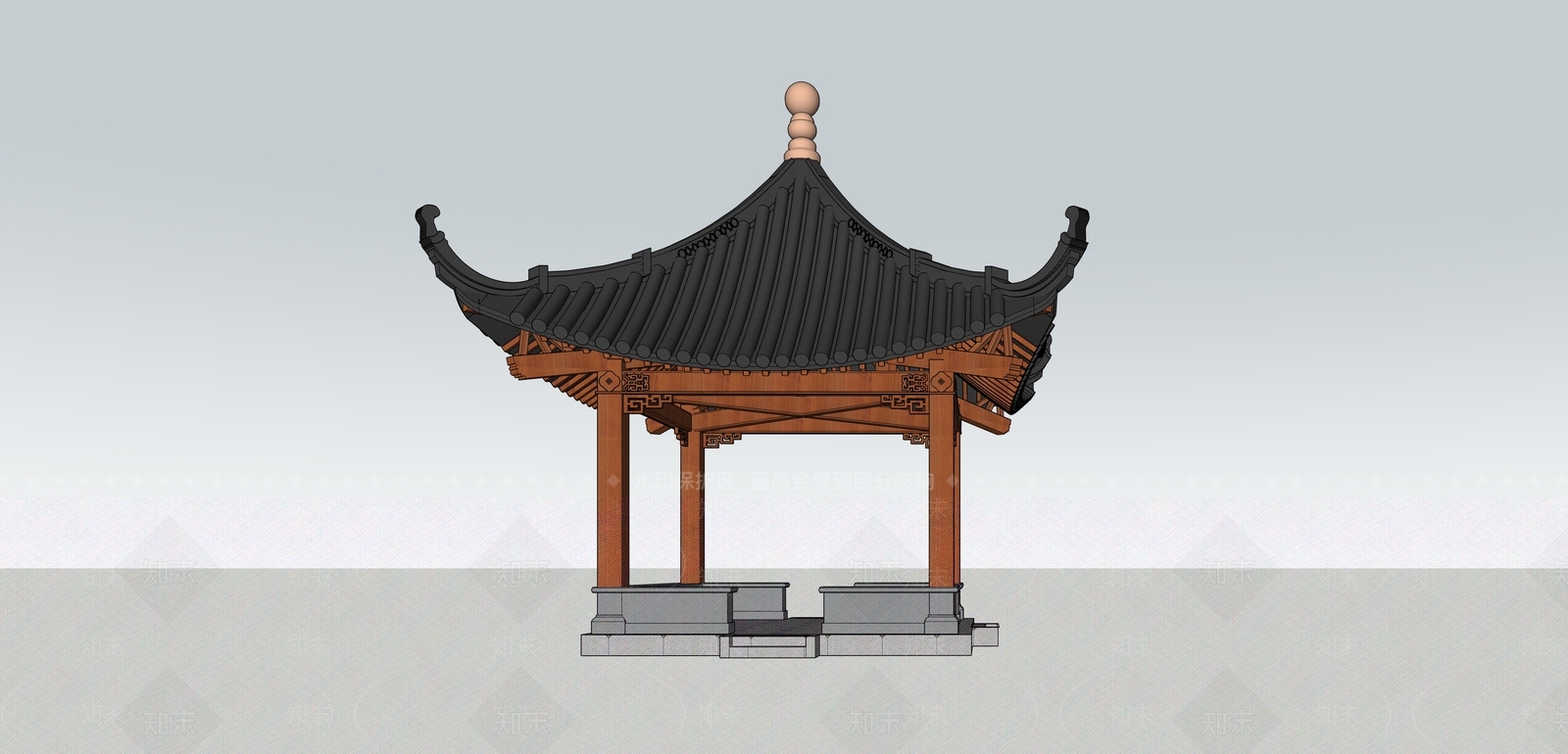 中式古建筑SU模型下载【ID:1201641150】