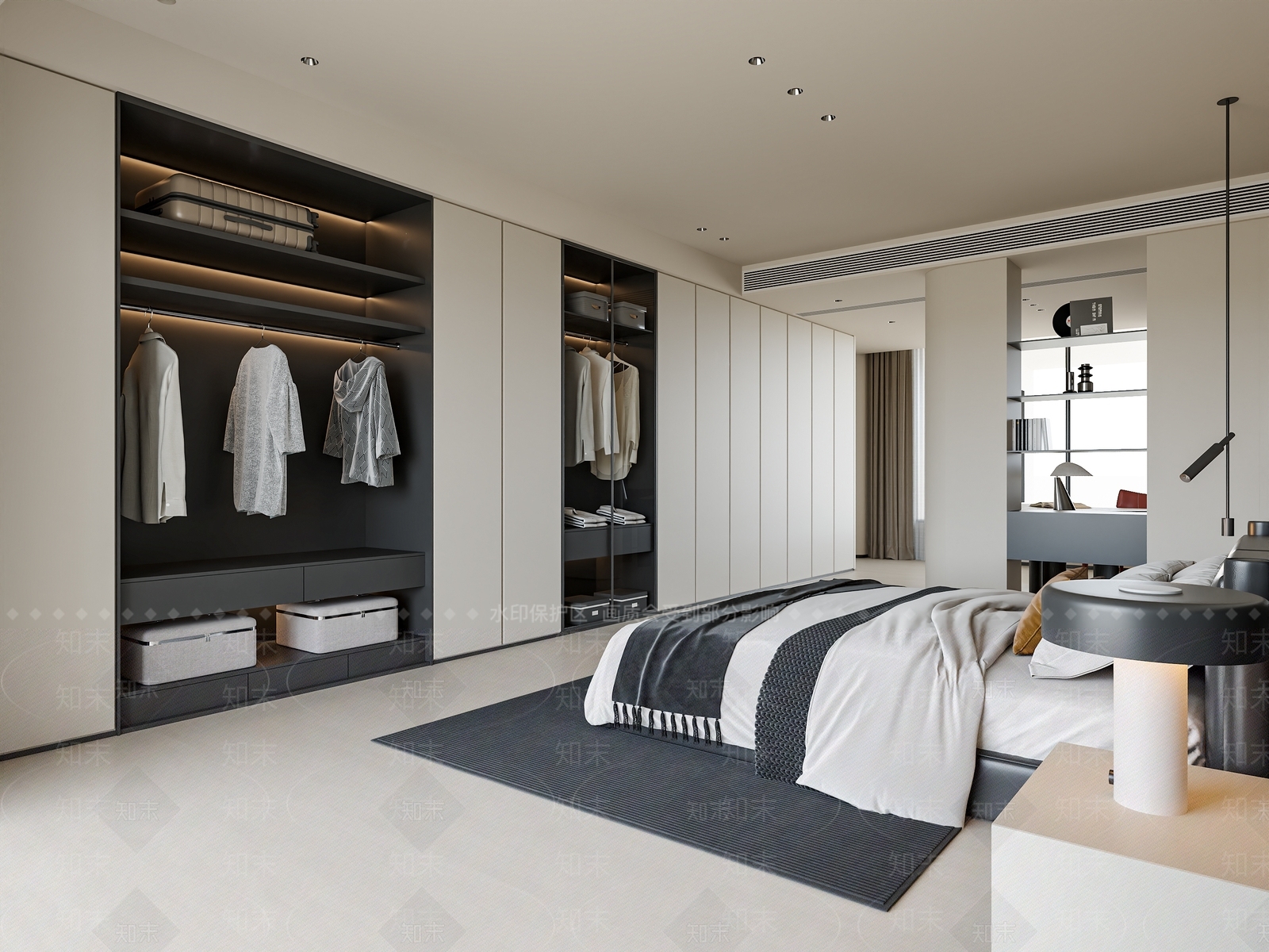 现代简约家居卧室3D模型下载【ID:1201641856】