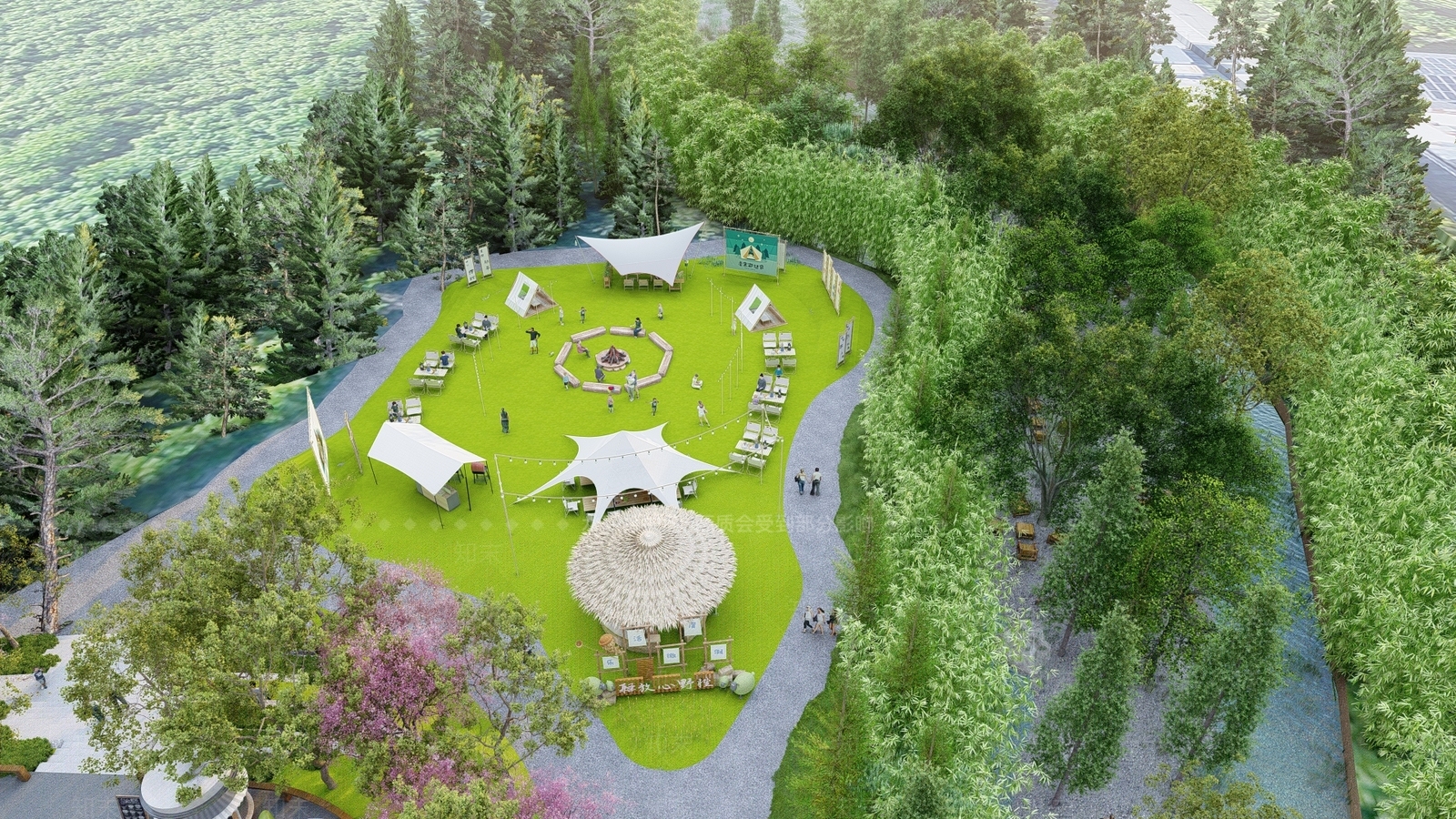 现代营地SU模型下载【ID:1201761276】