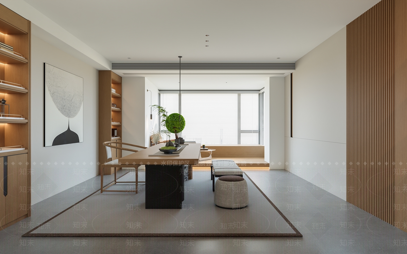 现代新中式经理办公室3D模型下载【ID:1201643934】