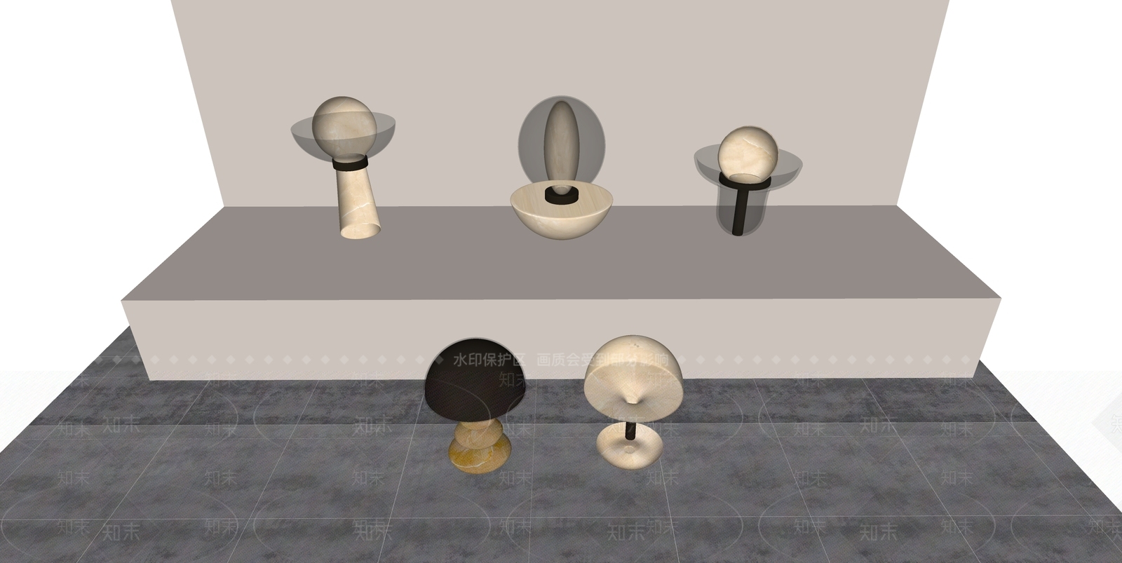 现代台灯SU模型下载【ID:1201645066】