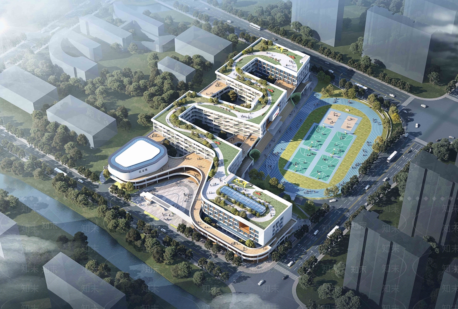 现代小学SU模型下载【ID:1202213950】