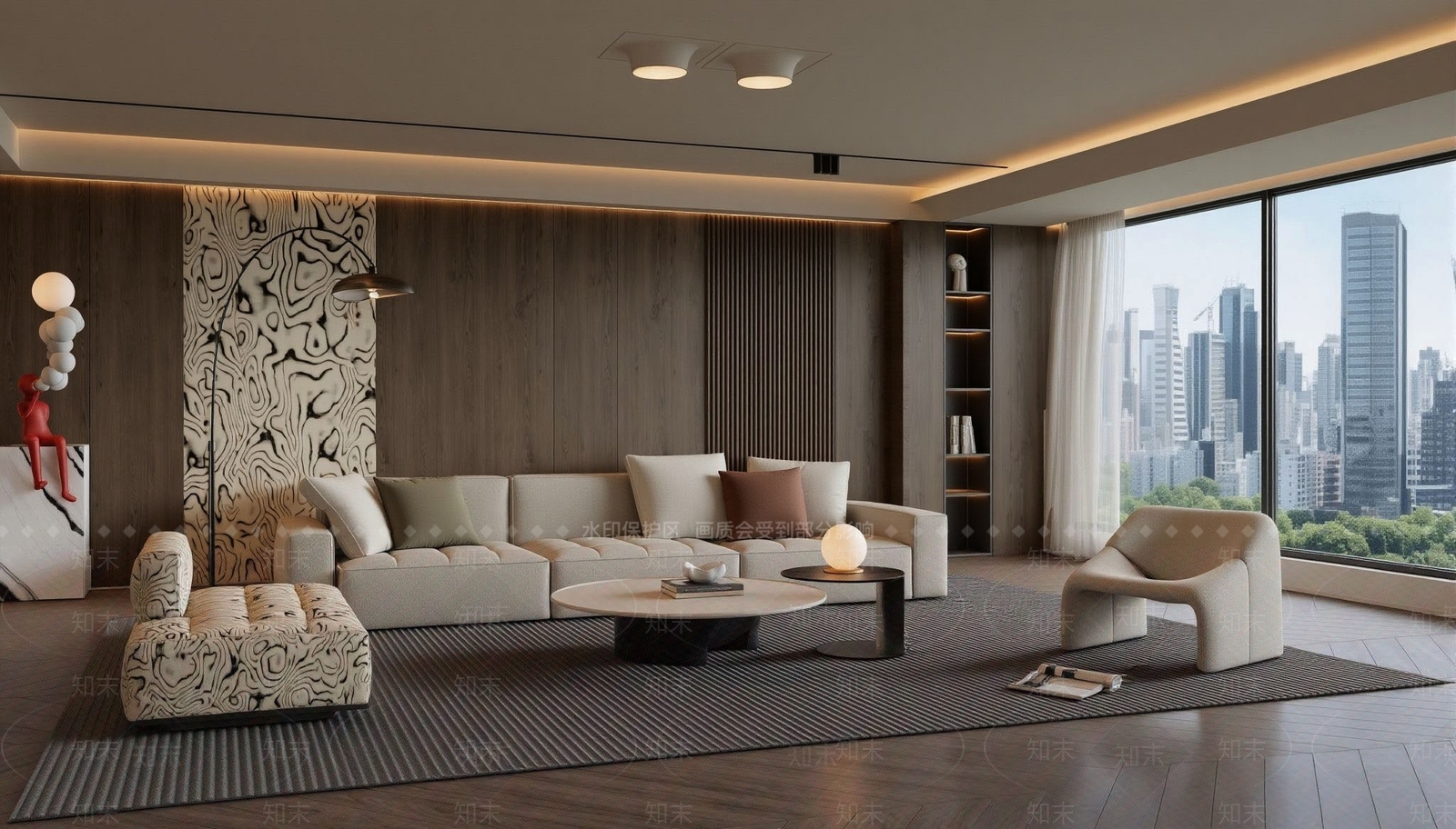 现代意式家居客厅3D模型下载【ID:1201646813】