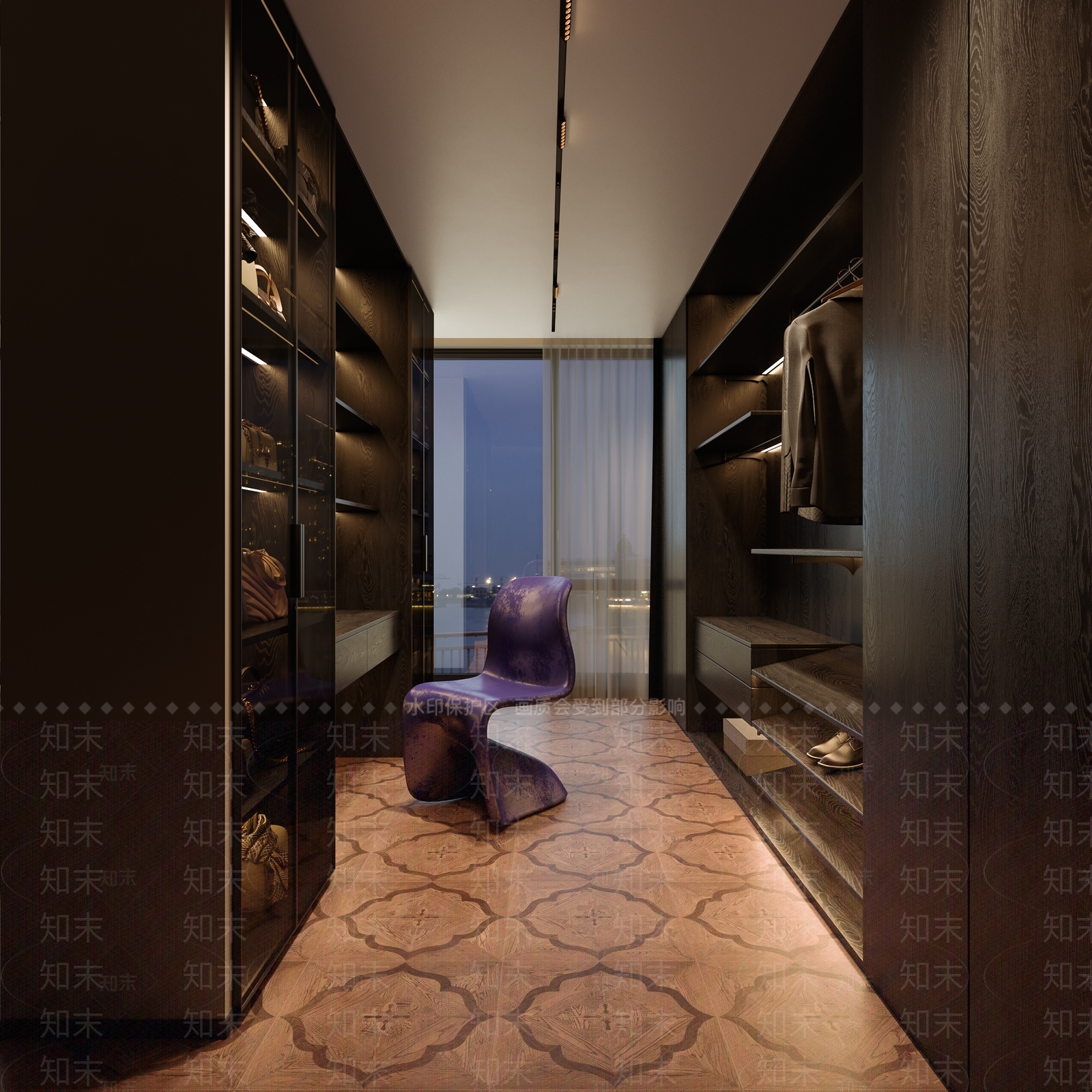 意式轻奢衣帽间3D模型下载【ID:1201648863】