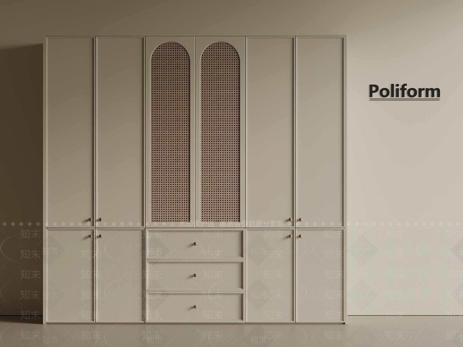 法式侘寂衣柜3D模型下载【ID:1201648570】