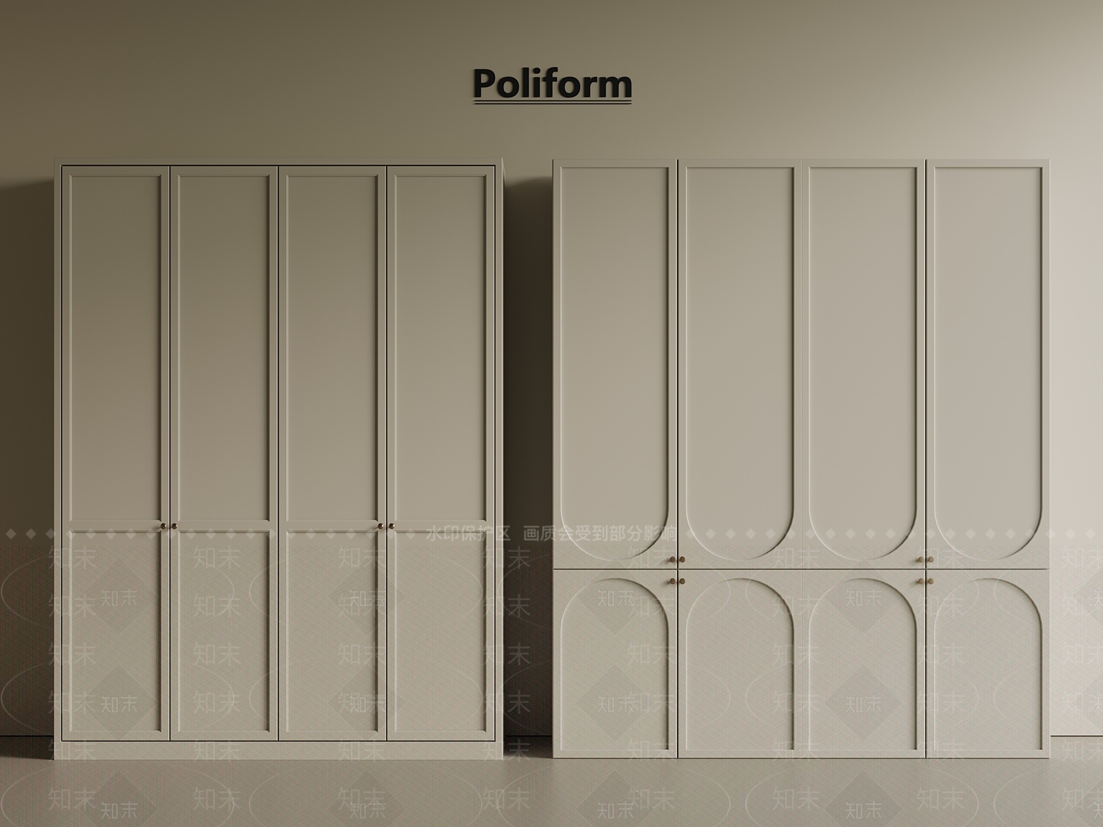 法式奶油衣柜3D模型下载【ID:1201649419】