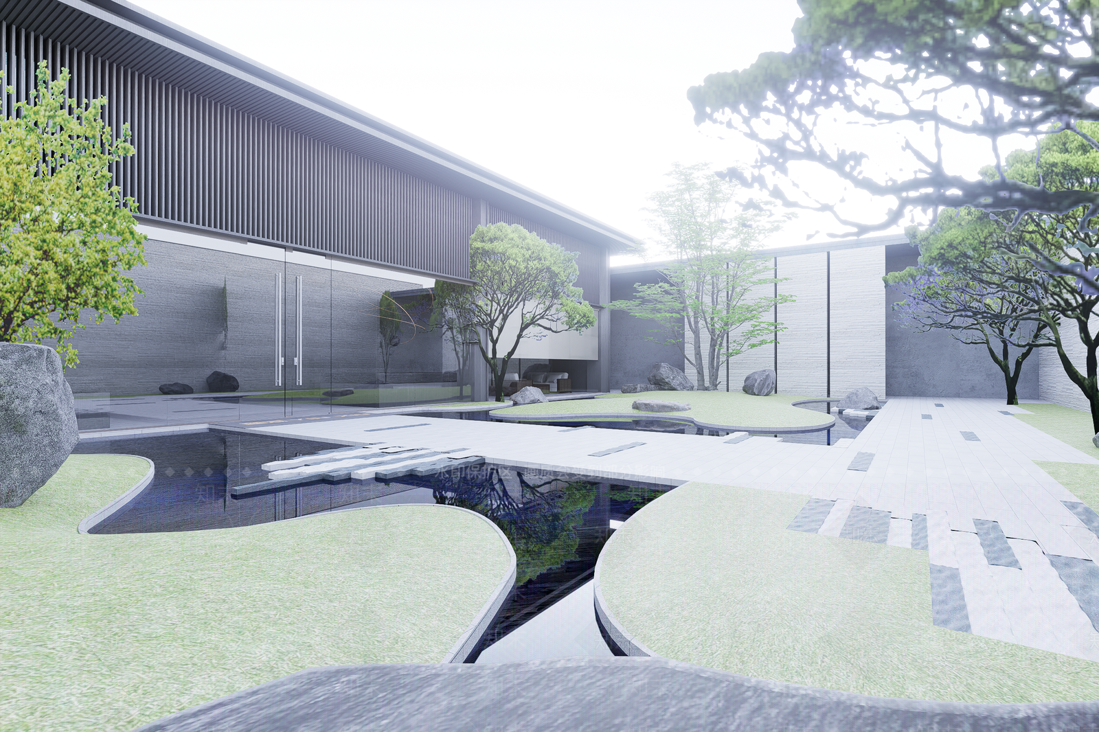 现代售楼处建筑SU模型下载【ID:1201651435】