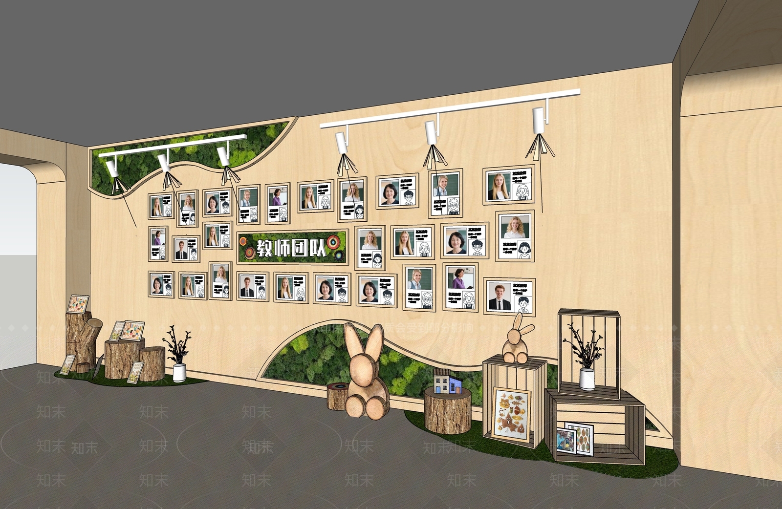 现代原木幼儿园内部SU模型下载【ID:1201651657】