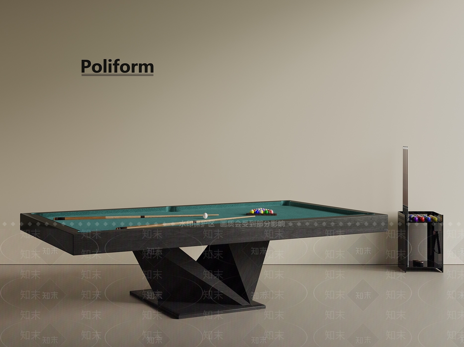 台球桌3D模型下载【ID:1201652295】