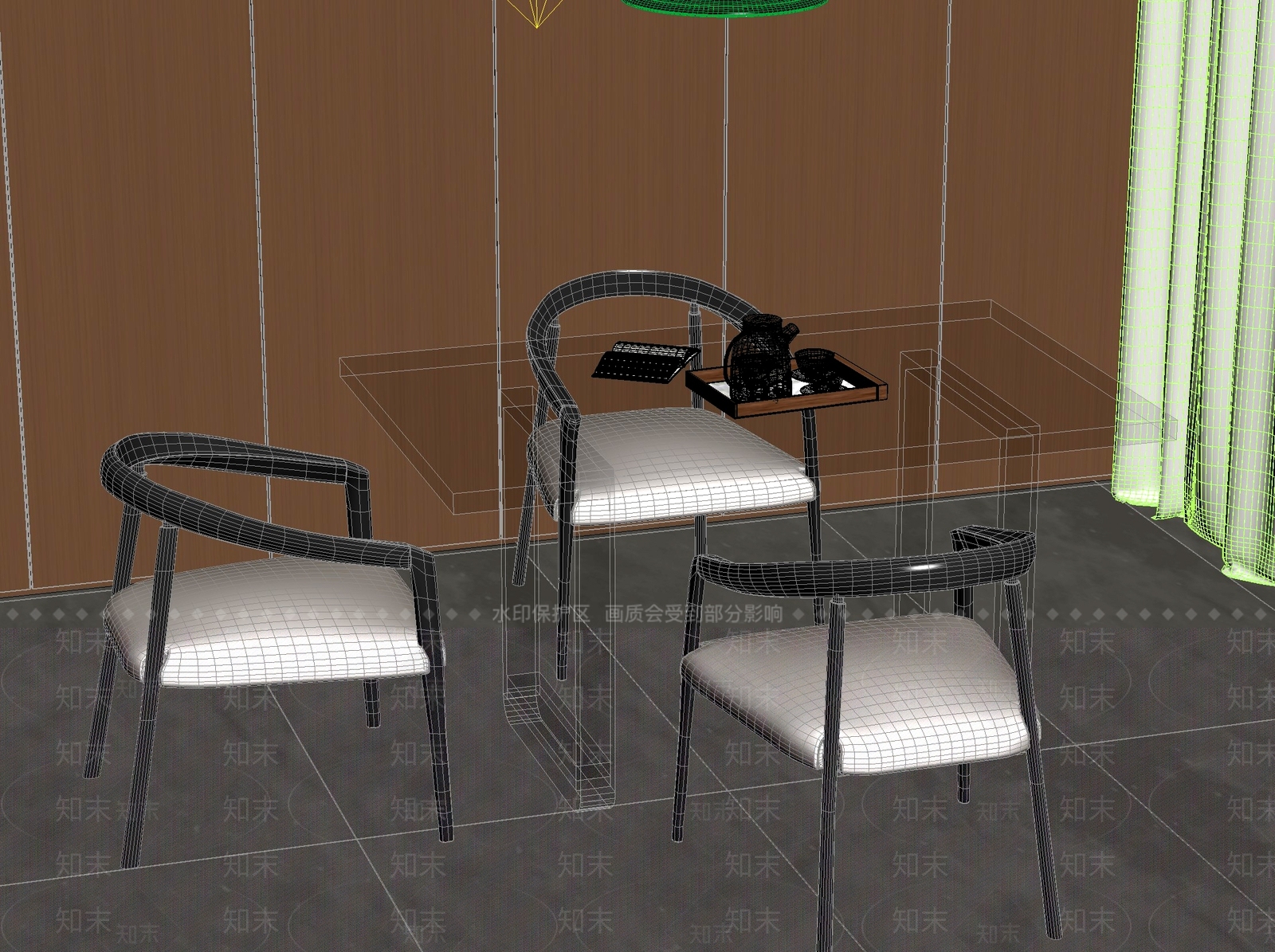 新中式中式茶桌椅3D模型下载【ID:1201656992】