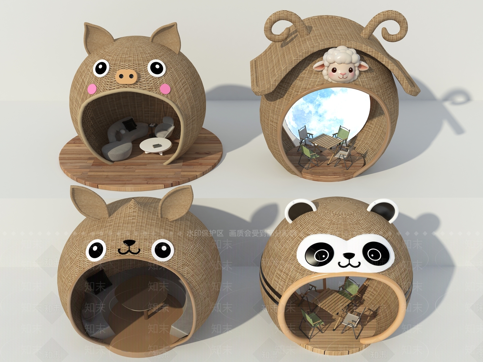 现代景观亭3D模型下载【ID:1201657442】