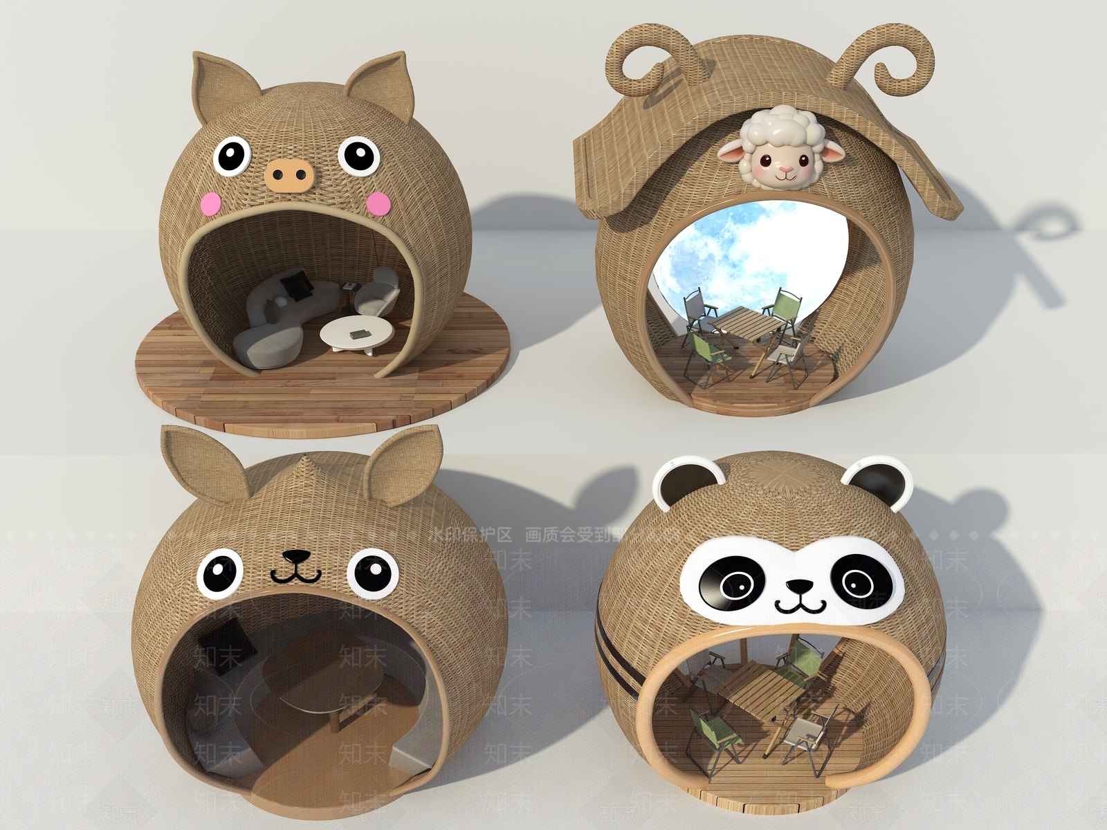 现代亭子SU模型下载【ID:1201657620】