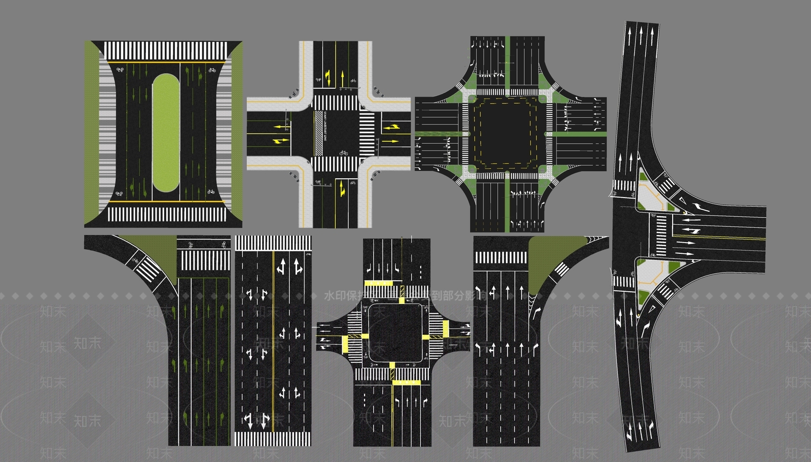 现代交通标识SU模型下载【ID:1201659188】