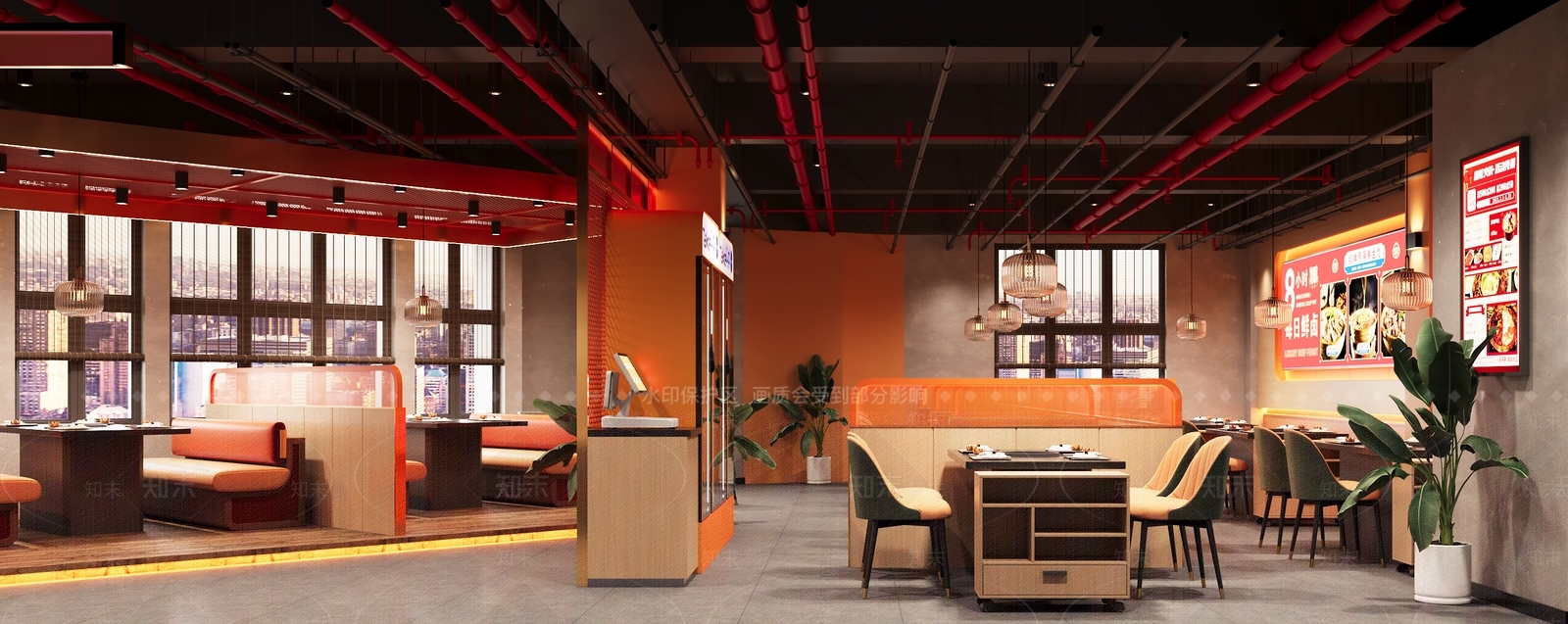现代火锅店3D模型下载【ID:1201662394】