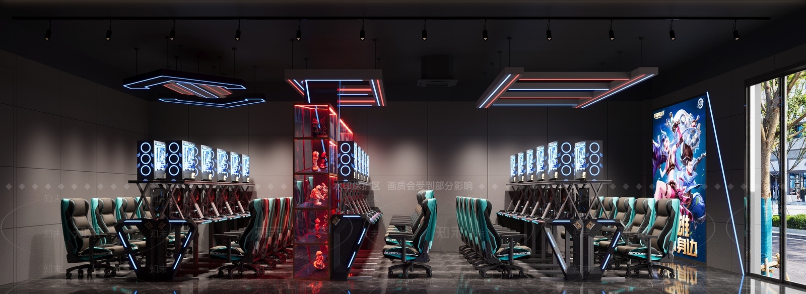 现代网吧网咖3D模型下载【ID:1215197929】