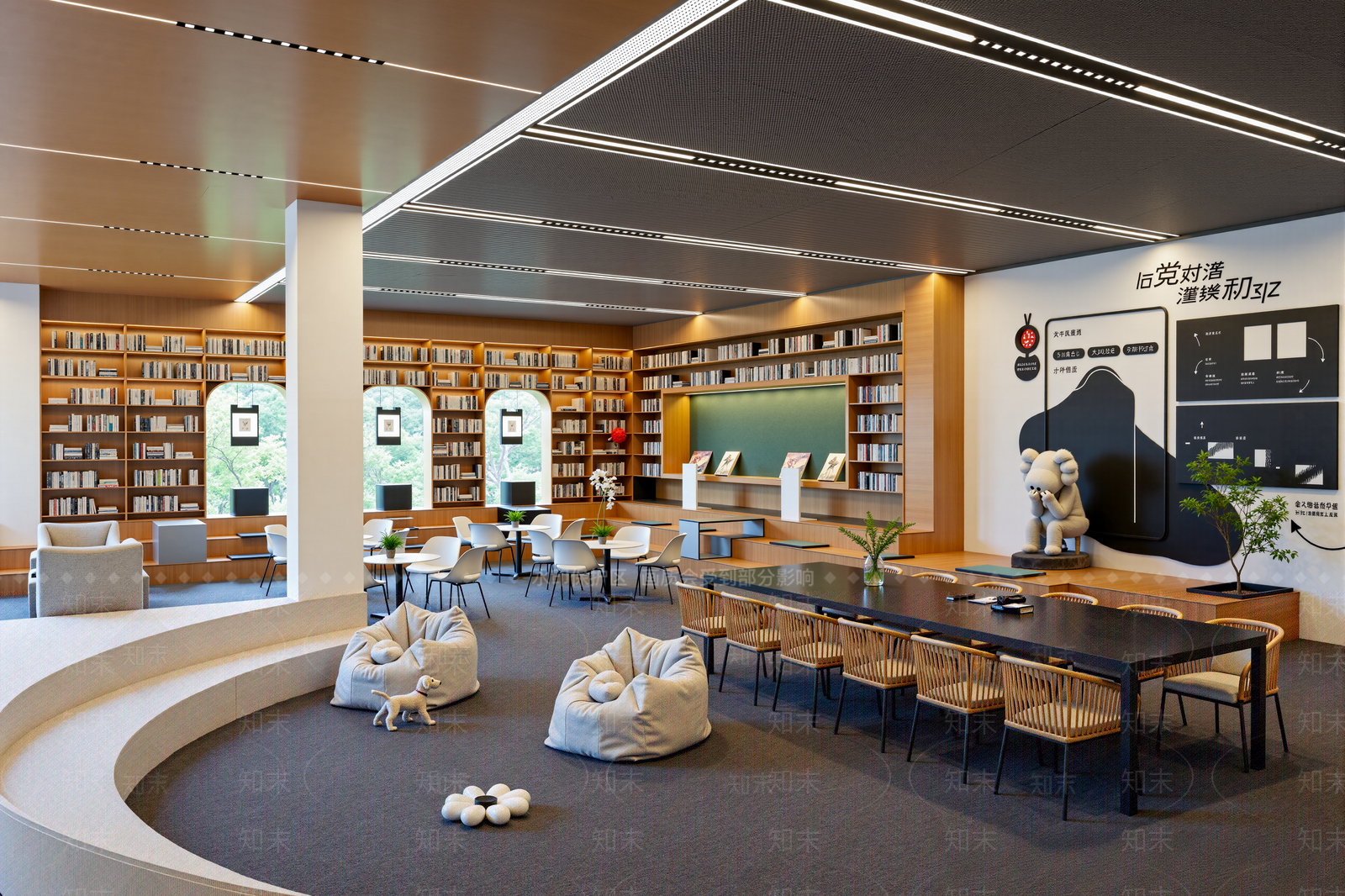 现代图书馆SU模型下载【ID:1201661711】