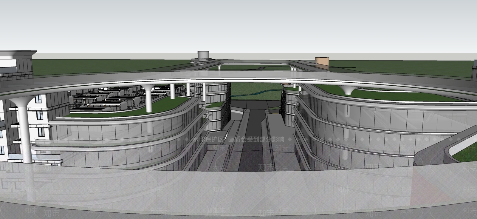 现代新中式小区建筑SU模型下载【ID:1201661861】