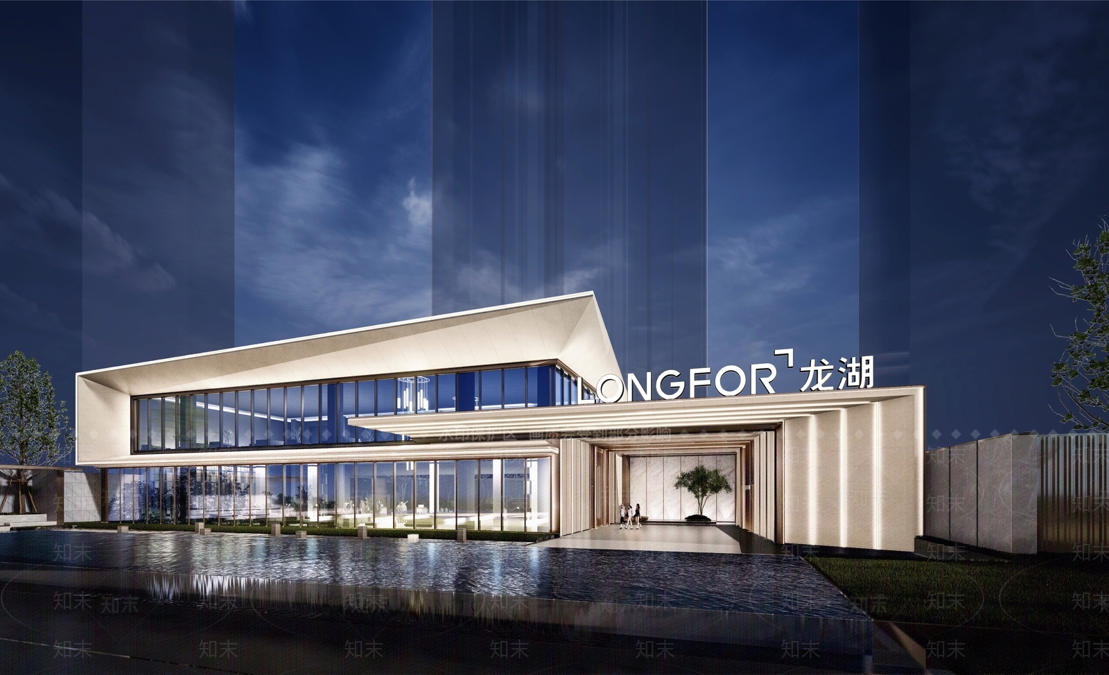 现代售楼处建筑SU模型下载【ID:1201666102】