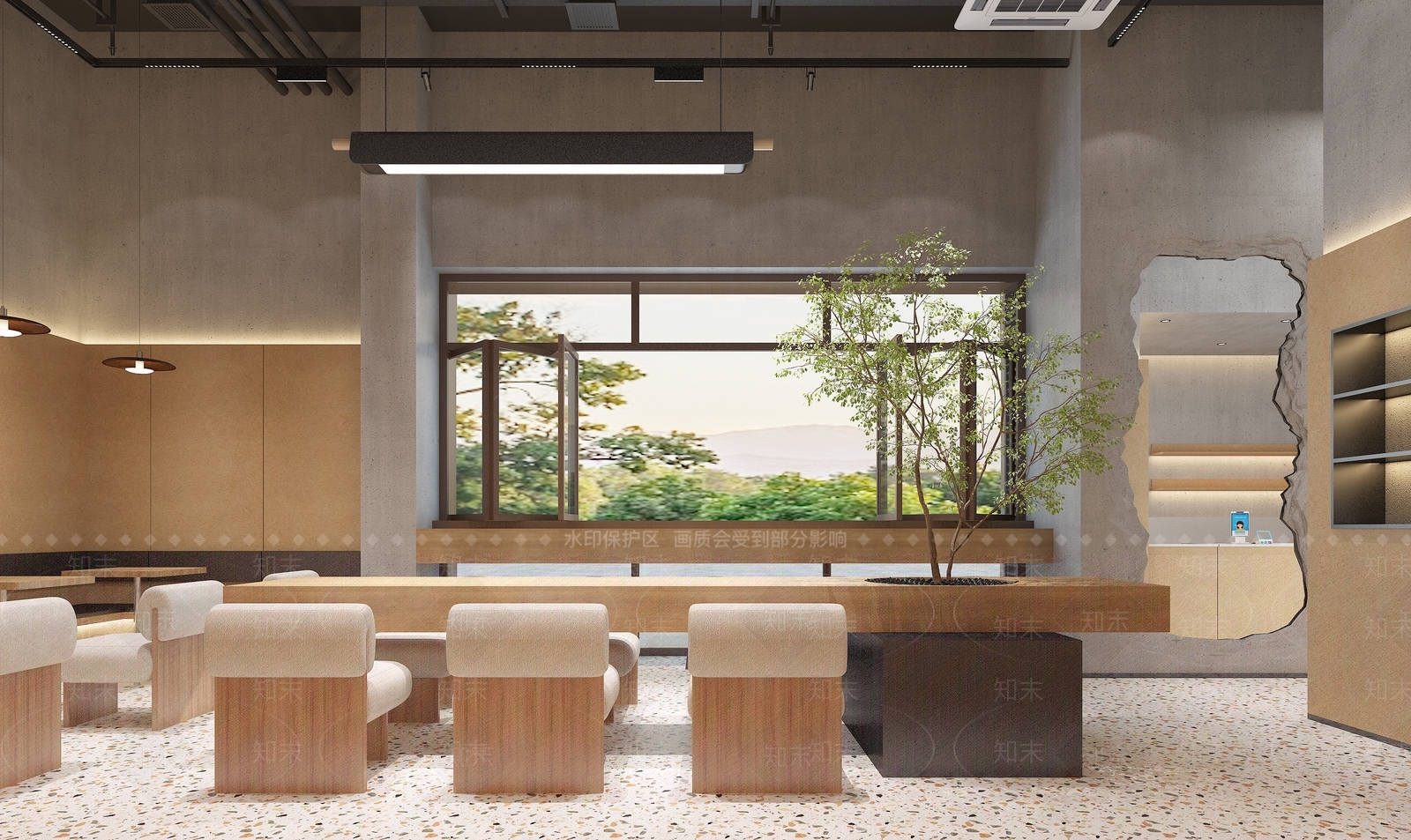 工业侘寂甜品面包店3D模型下载【ID:1201677808】