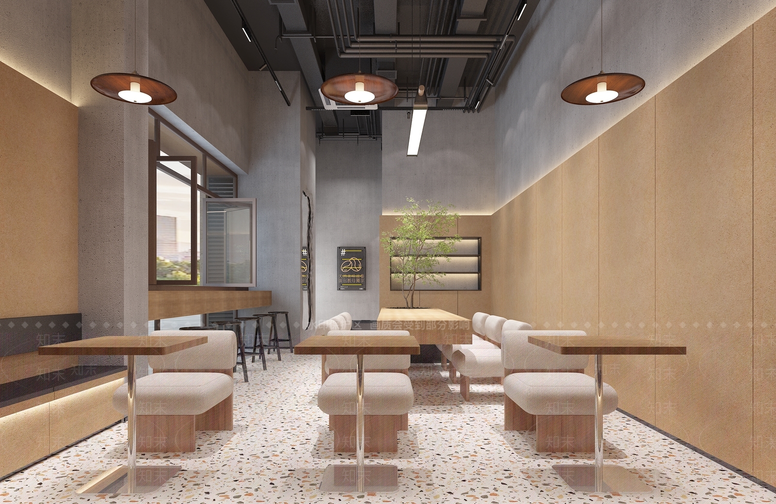 工业侘寂甜品面包店3D模型下载【ID:1201677808】