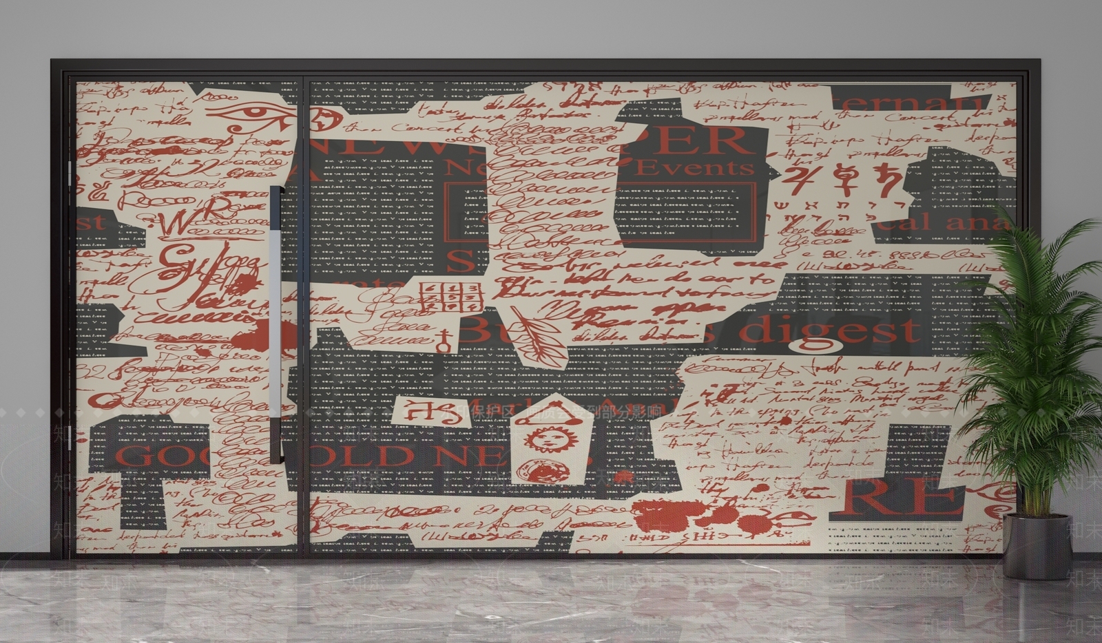 现代隔断3D模型下载【ID:1201666526】