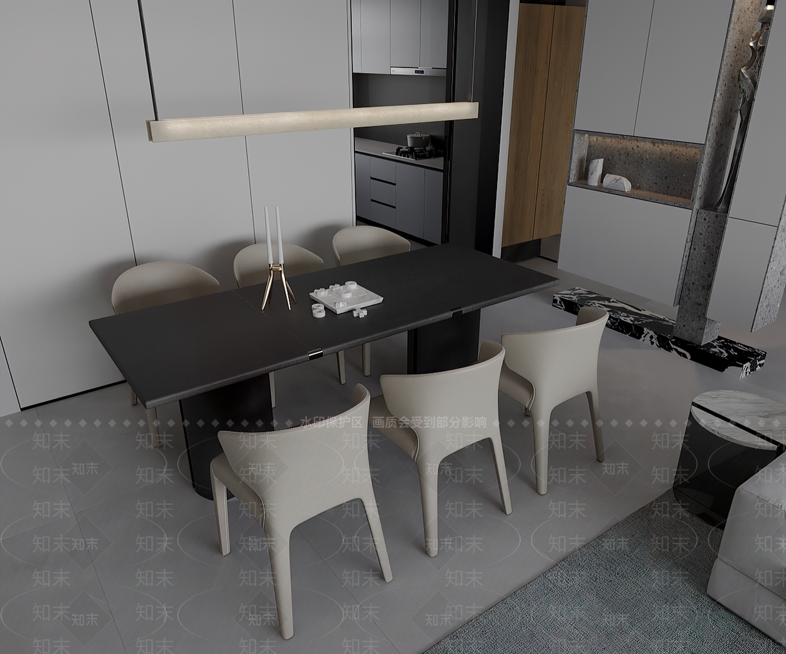现代餐桌椅3D模型下载【ID:1201669083】