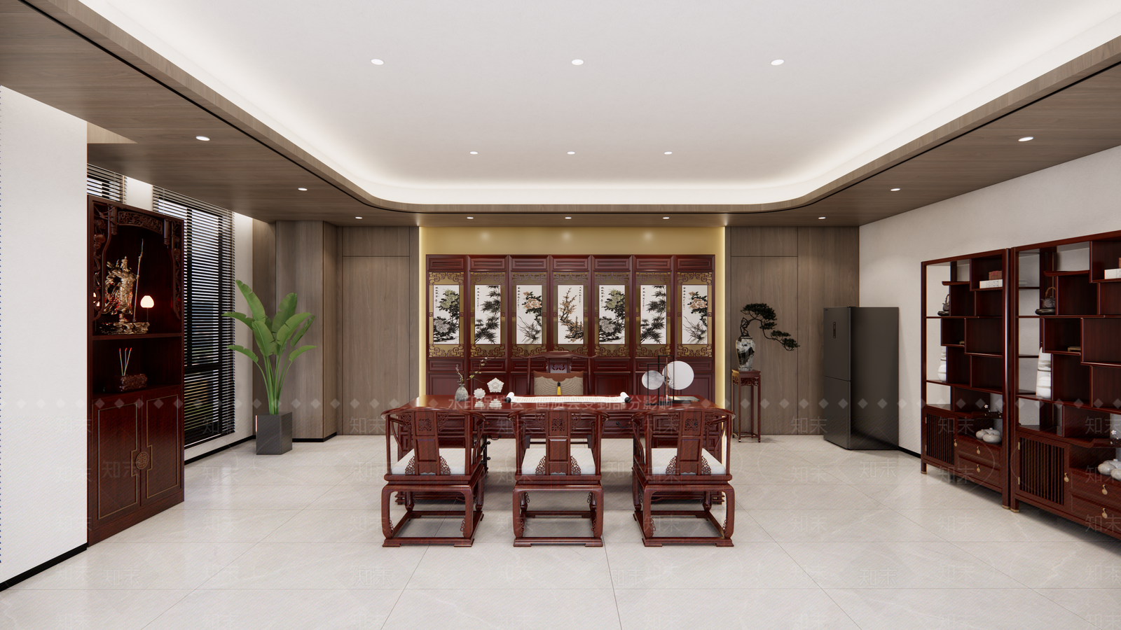 中式新中式办公室SU模型下载【ID:1201668811】