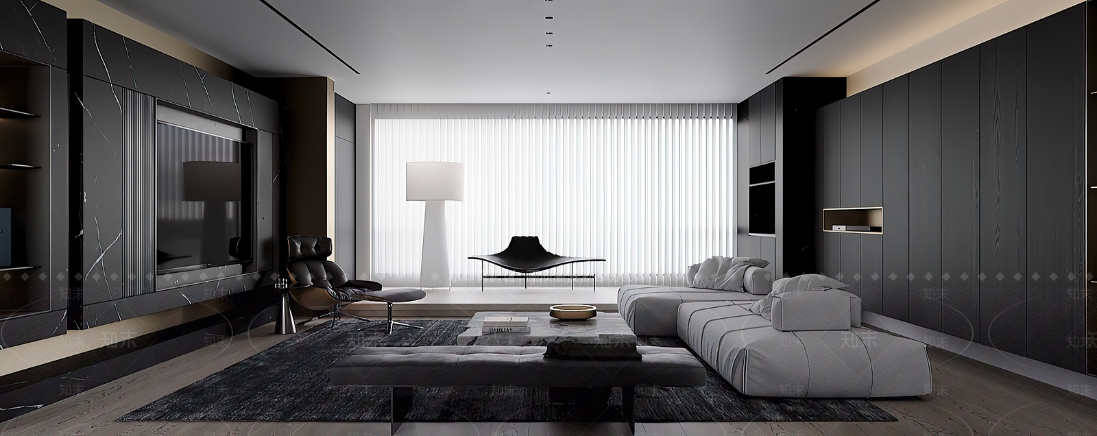 现代家居客厅3D模型下载【ID:1201669558】