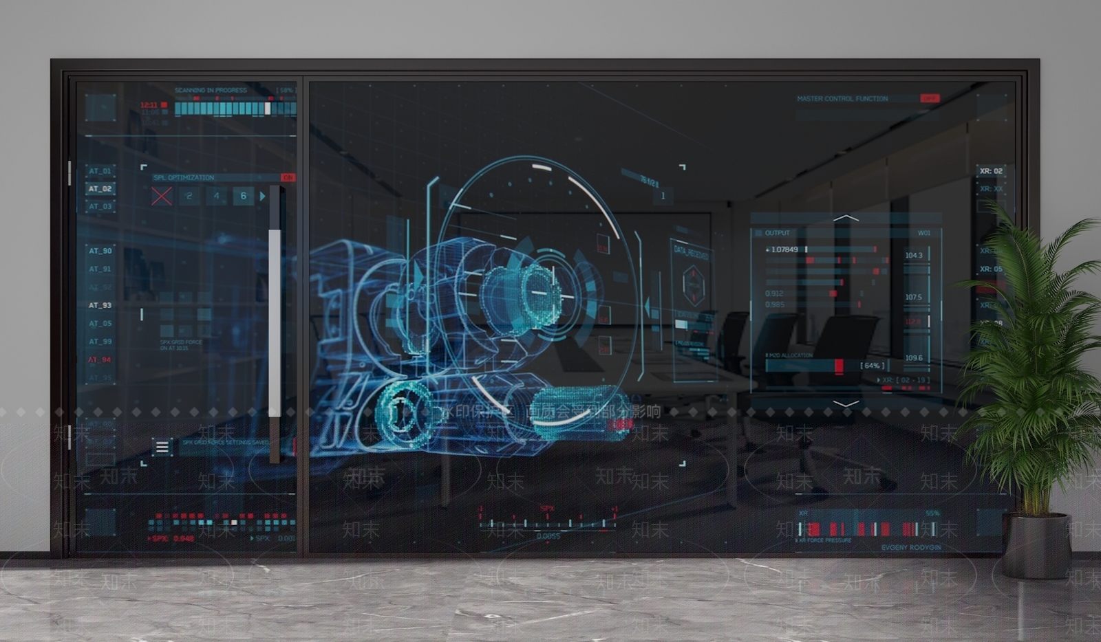 现代隔断3D模型下载【ID:1201669902】