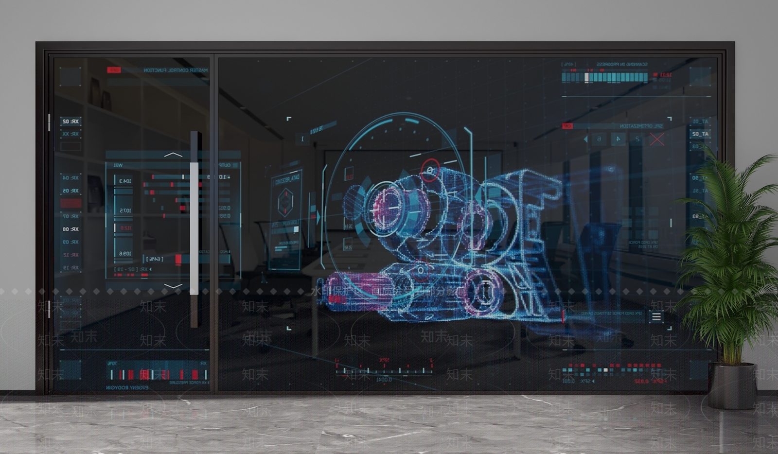 现代隔断3D模型下载【ID:1201669923】
