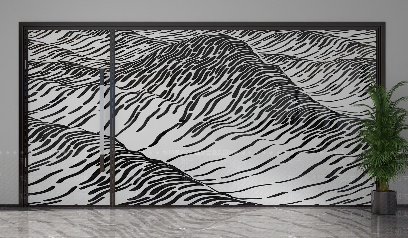 现代隔断3D模型下载【ID:1201670277】