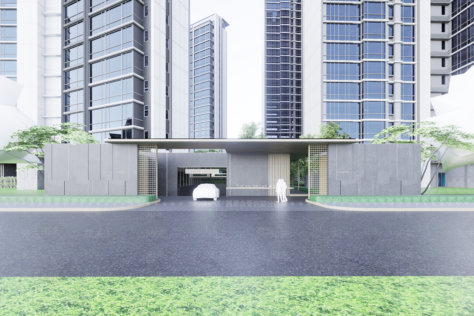 现代小区建筑SU模型下载【ID:1201670682】
