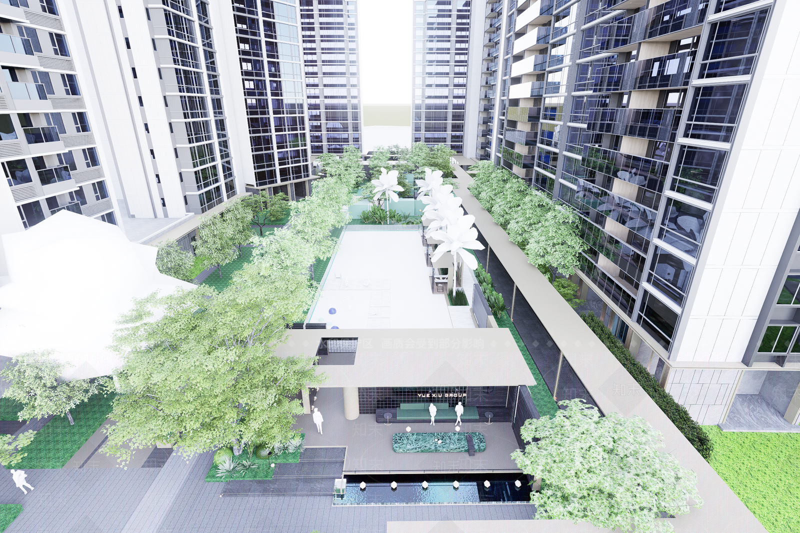 现代小区建筑SU模型下载【ID:1201670682】