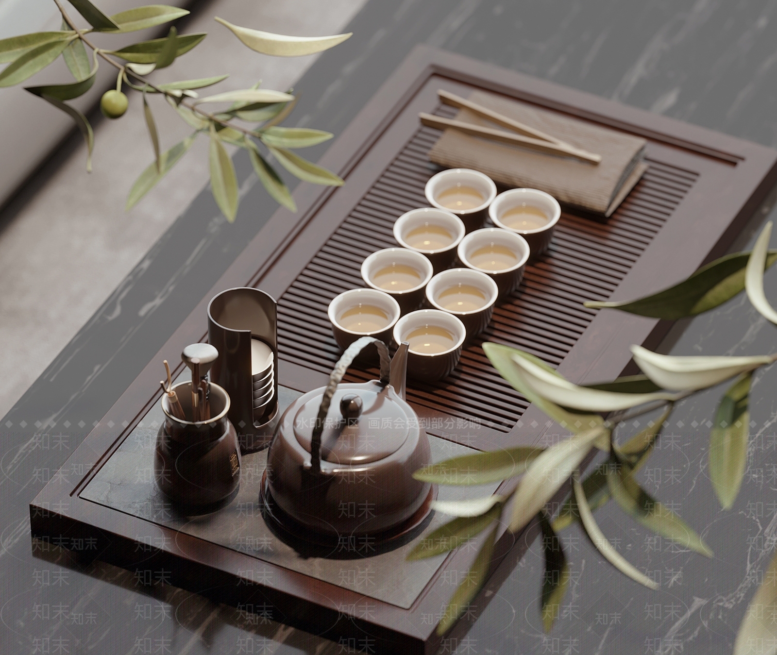 茶具3D模型下载【ID:1201670919】