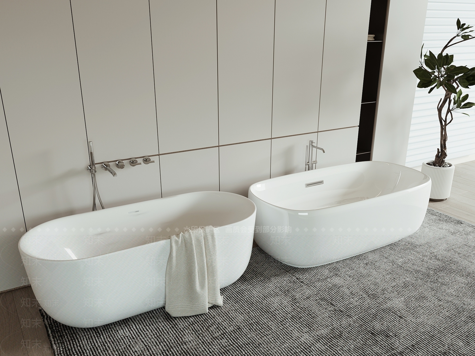 浴缸3D模型下载【ID:1201671004】